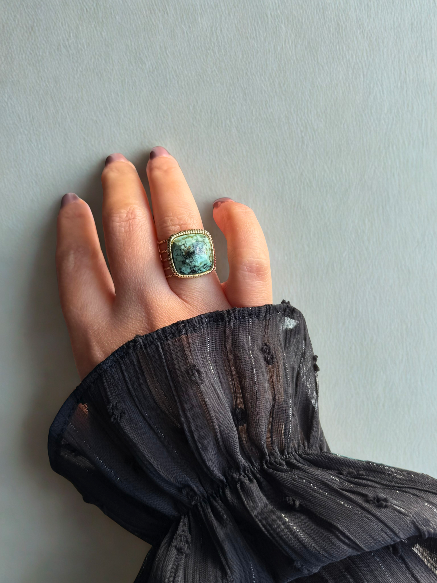BAGUE ZINA TURQUOISE AFRICAINE