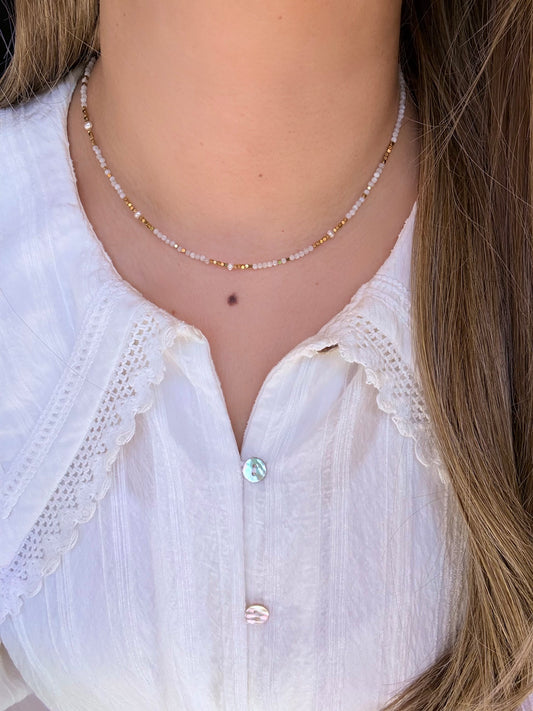 COLLIER ISIS AGATE BLANCHE