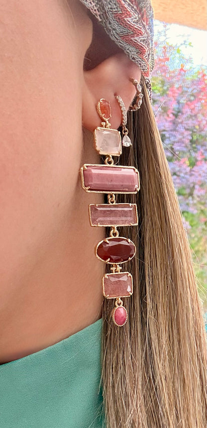 Boucles Jade Rose