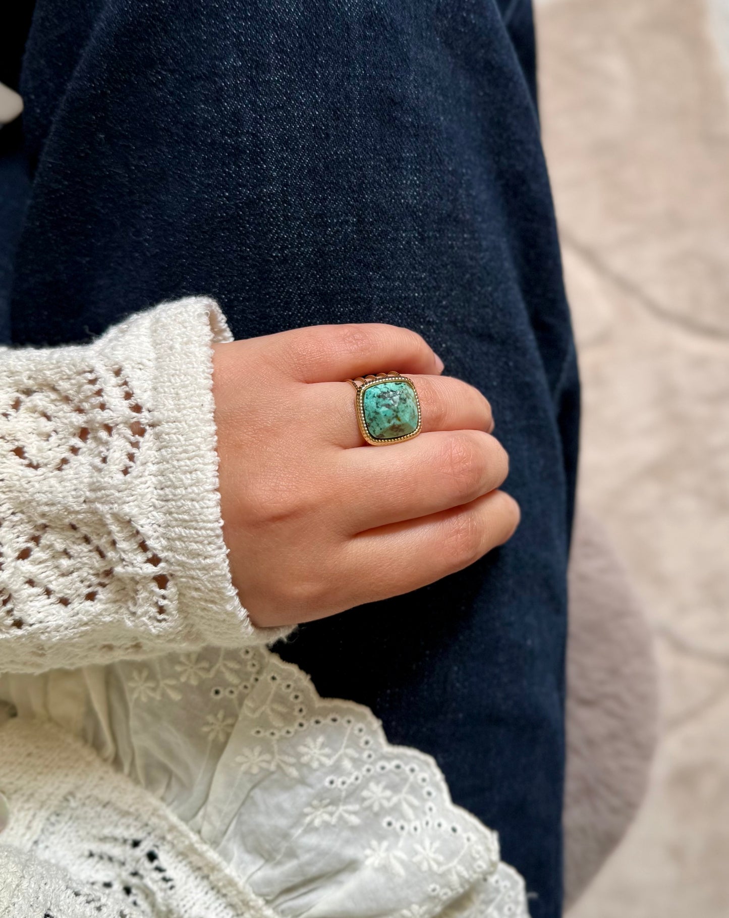 BAGUE ZINA TURQUOISE AFRICAINE