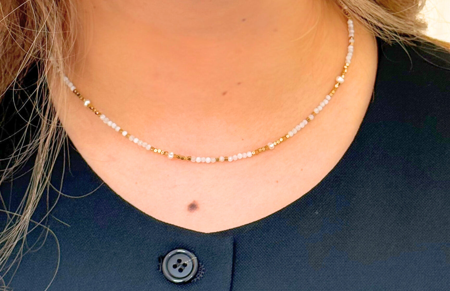 COLLIER ISIS AGATE BLANCHE