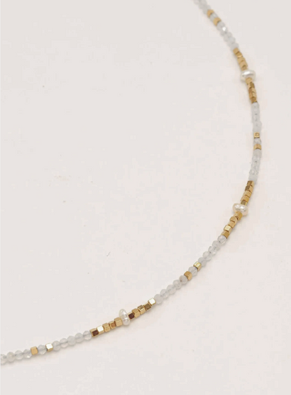 COLLIER ISIS AGATE BLANCHE